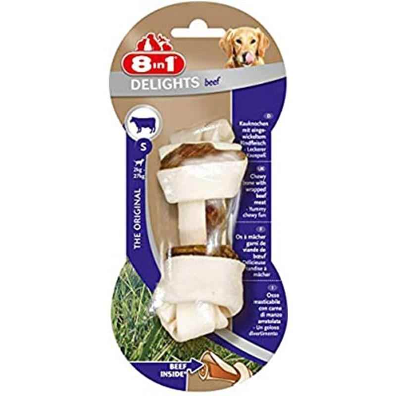 8in1 Delights Bones Biftekli Köpekler İçin Ağız Bakım Kemiği Small