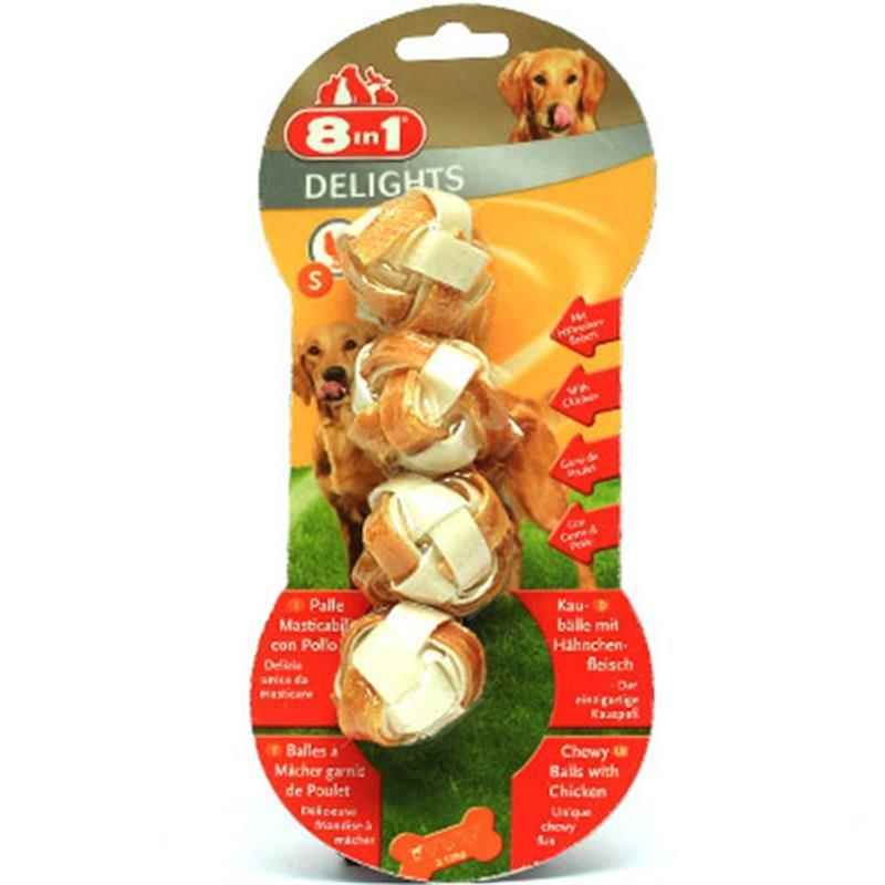 8in1 Delights Bones Köpekler İçin Ağız Bakım Kemiği Çiğneme Topu Small 4 Adet