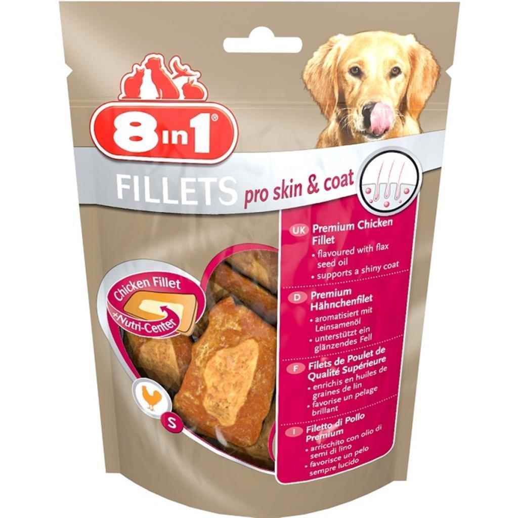 8in1 Fillets Pro Skin ve Coat Keten Tohuğumu Yağı Aromalı Köpek Ödülü 80 gr