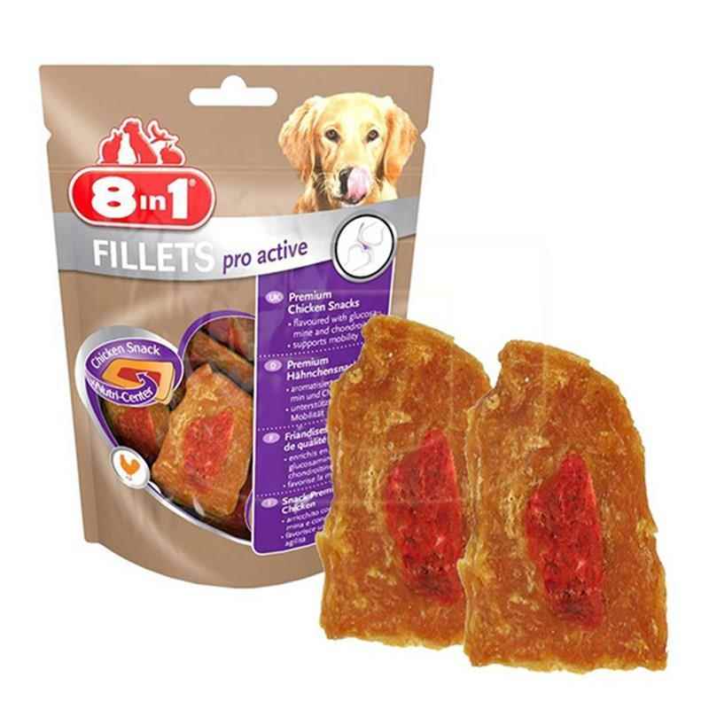 8in1 Poch Fillets Pro Active Glikozamin Katkılı Köpek Ödülü 80Gr