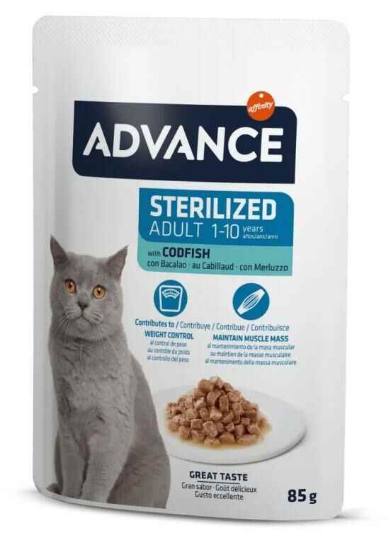 Advance Morina Balıklı Kısır Kedi Pouch Yaş Maması 85 Gr