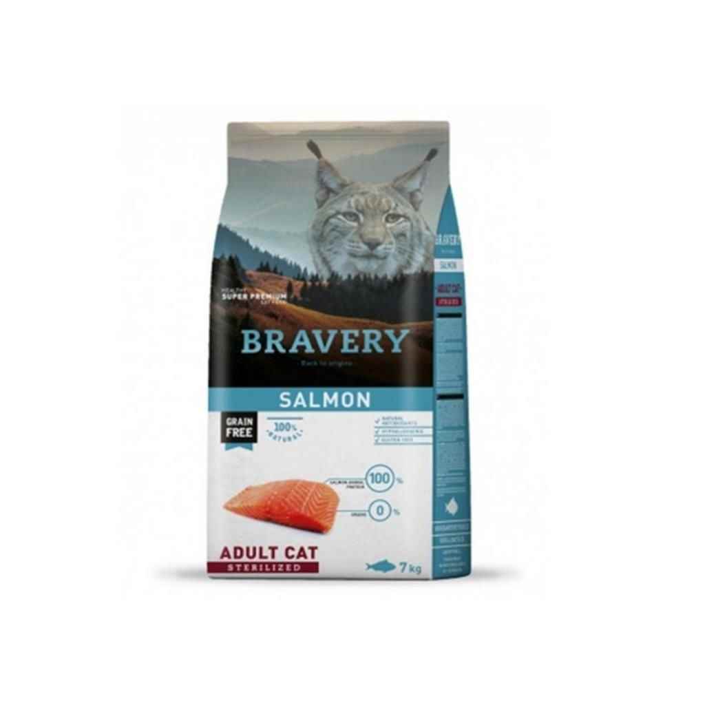 Bravery Somonlu Tahılsız Kısırlaştırılmış Kedi Maması 7 Kg