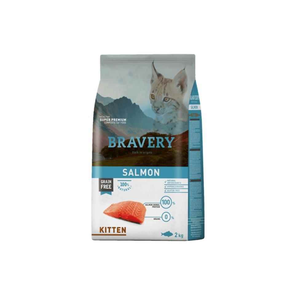 Bravery Tahılsız Somonlu Yavru Kedi Maması 2 Kg