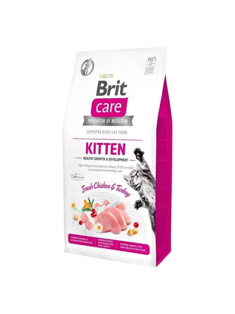 Brit Care Hypo-Allergenic Sağlıklı Büyüme için Tavuklu ve Hindili Tahılsız Yavru Kedi Maması 7kg