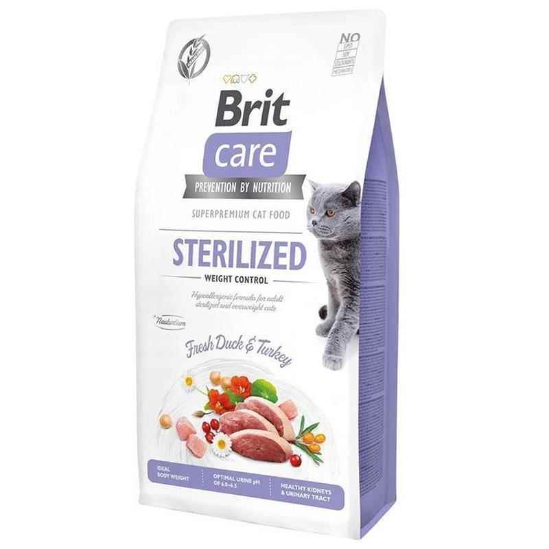 Brit Care Kilo Kontrolü için Ördekli Tahılsız Kısırlaştırılmış Kedi Maması 7 kg