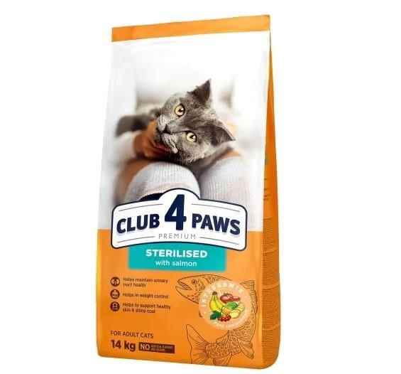 Club4Paws Premium Kısırlaştırılmış Somonlu Kedi Maması 14 Kg