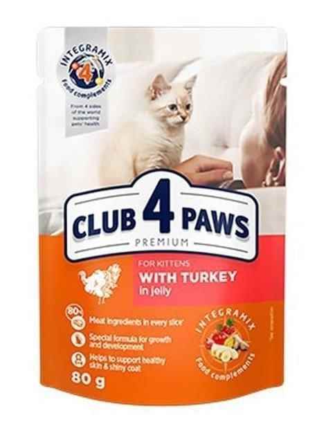 Club4Paws Premium Pouch Jöle İçinde Hindi Etli Yavru Kedi Konservesi 80gr