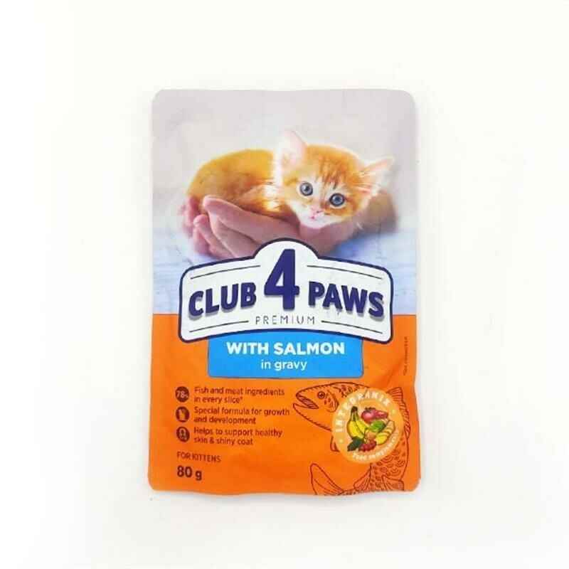 Club4Paws Premium Pouch Somonlu Yavru Kedi Yaş Maması 80gr