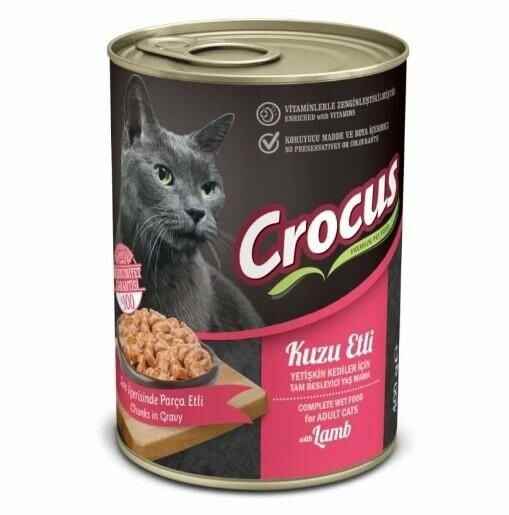 Crocus Yetişkin Kedi Kuzu Etli Yaş Mama 400 Gr