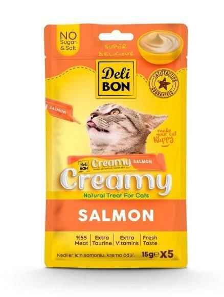 Delibon Creamy Somonlu Kedi Ödül Maması 15 gr 5li