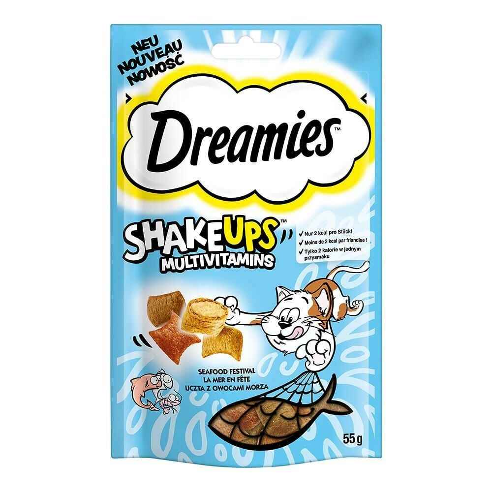 Dreamies ShakeUps Multivitaminli Deniz Ürünleri Kedi Ödül Maması 55 Gr