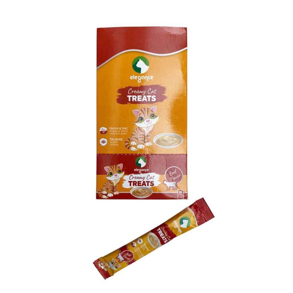 Elegance Creamy Treats Biftekli Likit Kedi Ödülü 15 Gr x 25 Adet