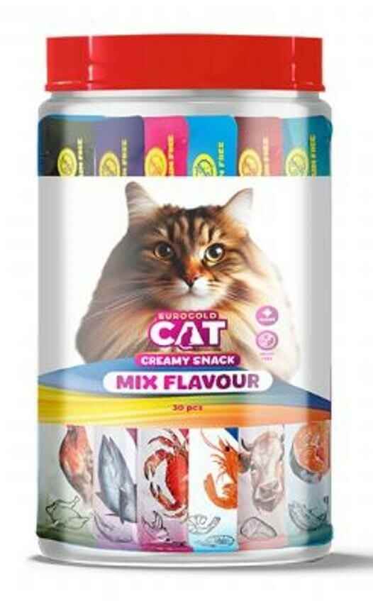 EuroGold Cat Sıvı Kedi Ödülü Karışık 6 Çeşit 30x15Gr