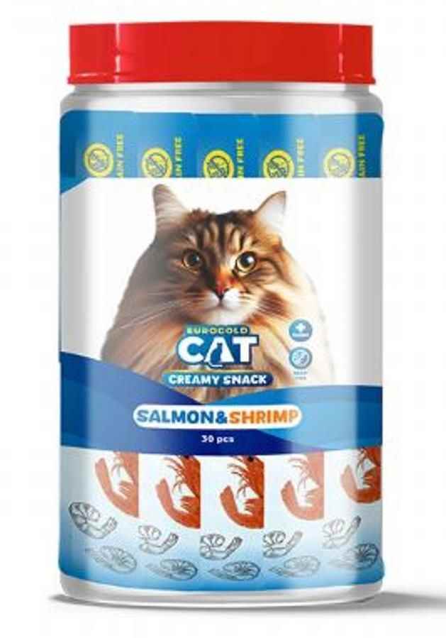 EuroGold Cat Sıvı Kedi Ödülü Somon - Karides 30x15Gr