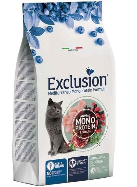 Exclusion Monoprotein 7+ Tavuklu ve Narlı Düşük Tahıllı Kısırlaştırılmış Yaşlı Kedi Maması 1,5 kg