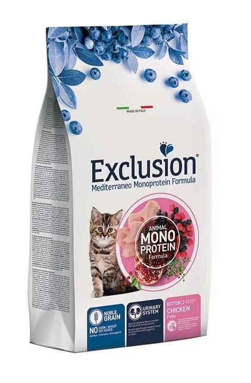 Exclusion Monoprotein Tavuklu Narlı ve Yaban Mersinli Düşük Tahıllı Yavru Kedi Maması 1,5 kg