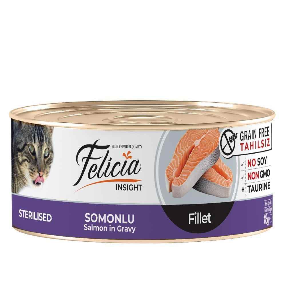 Felicia Tahılsız Sterilised Somonlu Fileto Kedi Konservesi 85 Gr