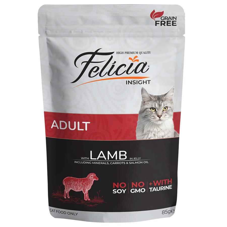 Felicia Tahılsız Yetişkin Kuzu Etli Yaş Kedi Maması 85 gr