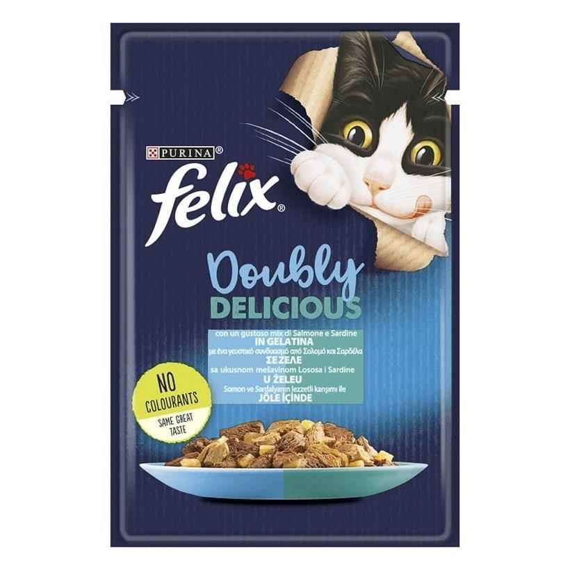 Felix Çifte Lezzet Somonlu ve Sardalyalı Yetişkin Kedi Konservesi 85gr