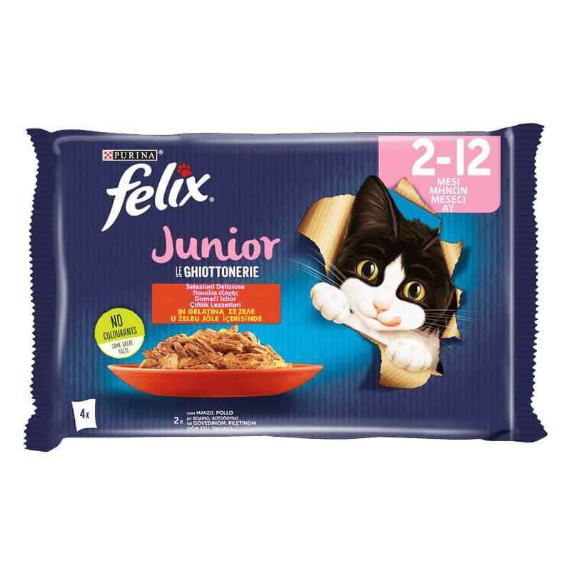 Felix Multipack Sığır ve Tavuk Etli Yavru Kedi Yaş Maması 4x85gr