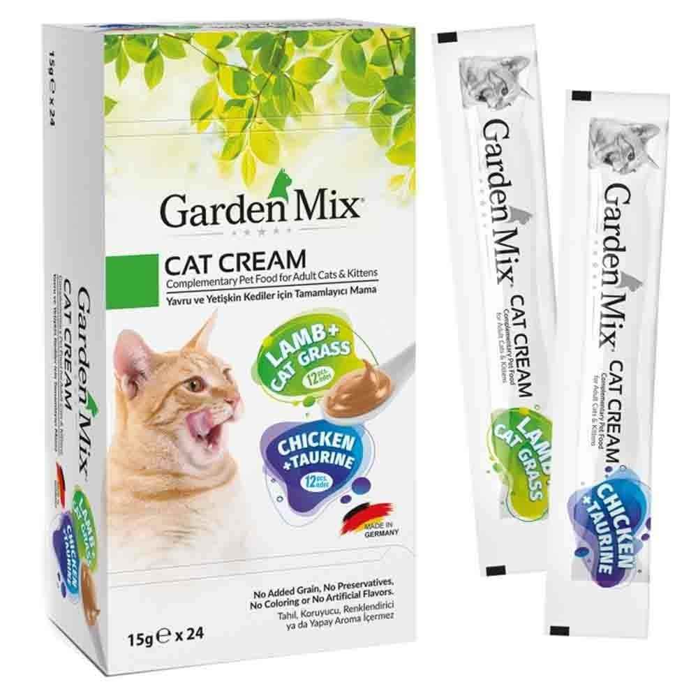 Garden Mix Kuzulu ve Tavuklu Krema Kedi Ödül Maması 15gr (24'lü)