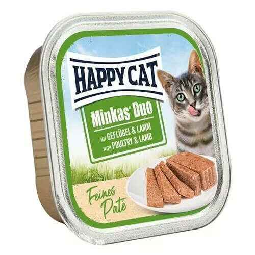 Happy Cat Minkas Duo Tavuk ve Kuzu Etli Yetişkin Kedi Konservesi 100gr