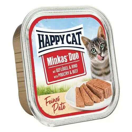 Happy Cat Minkas Duo Tavuk ve Sığır Etli Yetişkin Kedi Konservesi 100gr