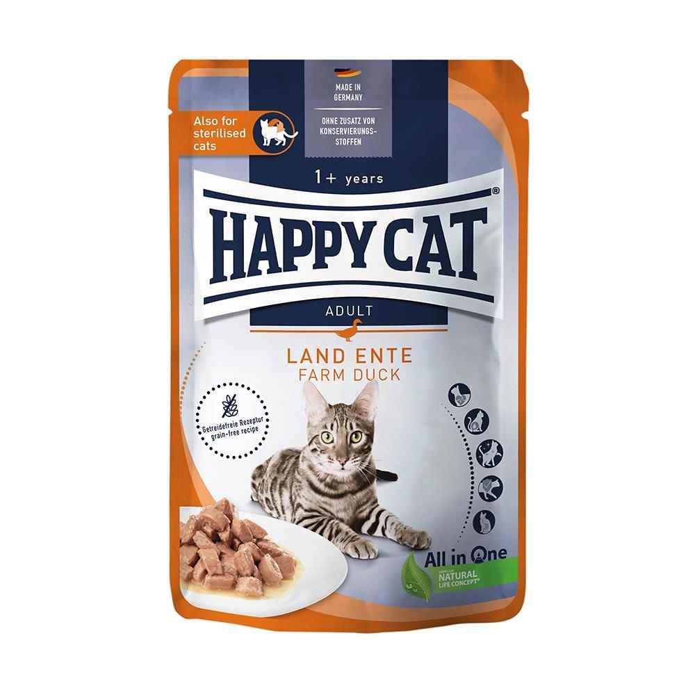 Happy Cat Ördekli Tahılsız Kısırlaştırılmış Kedi Konservesi 85gr