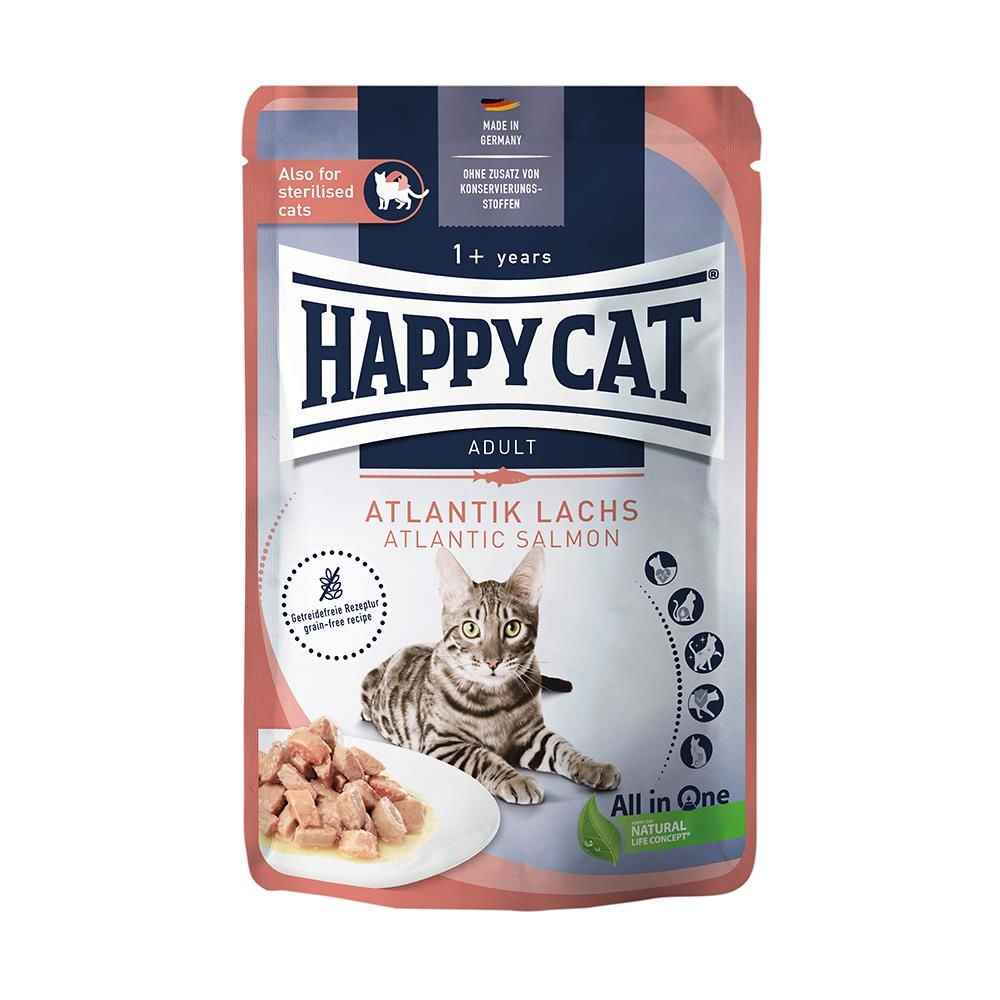 Happy Cat Somonlu Tahılsız Yetişkin Kedi Konservesi 85gr