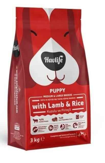 Havlife Orta ve Büyük Irk Kuzulu Yetişkin Köpek Maması 3 Kg