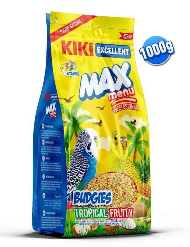 Kiki Excellent Kuş Max Menu Tropikal Meyveli Muhabbet Yemi 1000 Gr