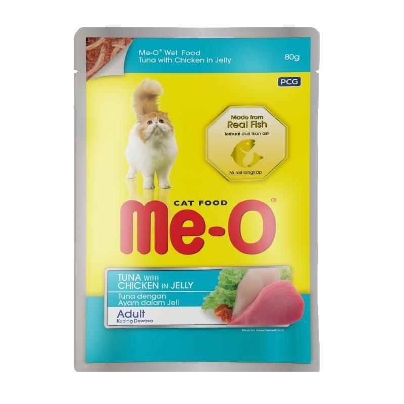 Meo Pouch Jöle İçinde Ton Balıklı Ve Tavuk Parçacıklı Kedi Konservesi 80 Gr