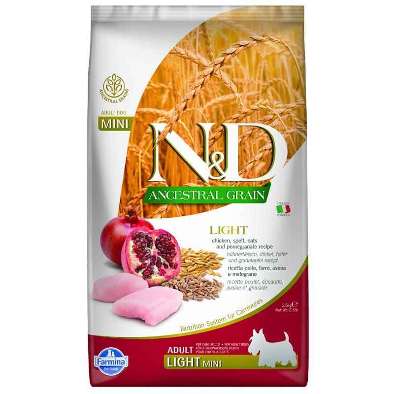 ND Az Tahıllı Tavuklu Light Mini Köpek Maması 2,5 Kg