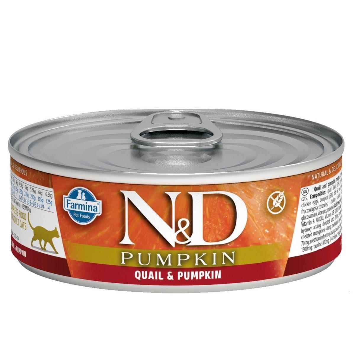 N&D Balkabaklı Bıldırcın Etli Kedi Konservesi 80 Gr