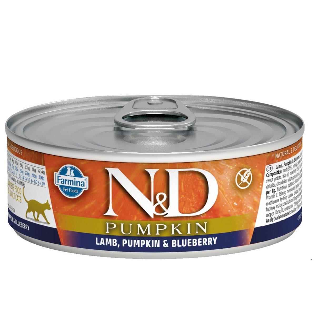 N&D Balkabaklı Kuzulu Kedi Konservesi 80 Gr