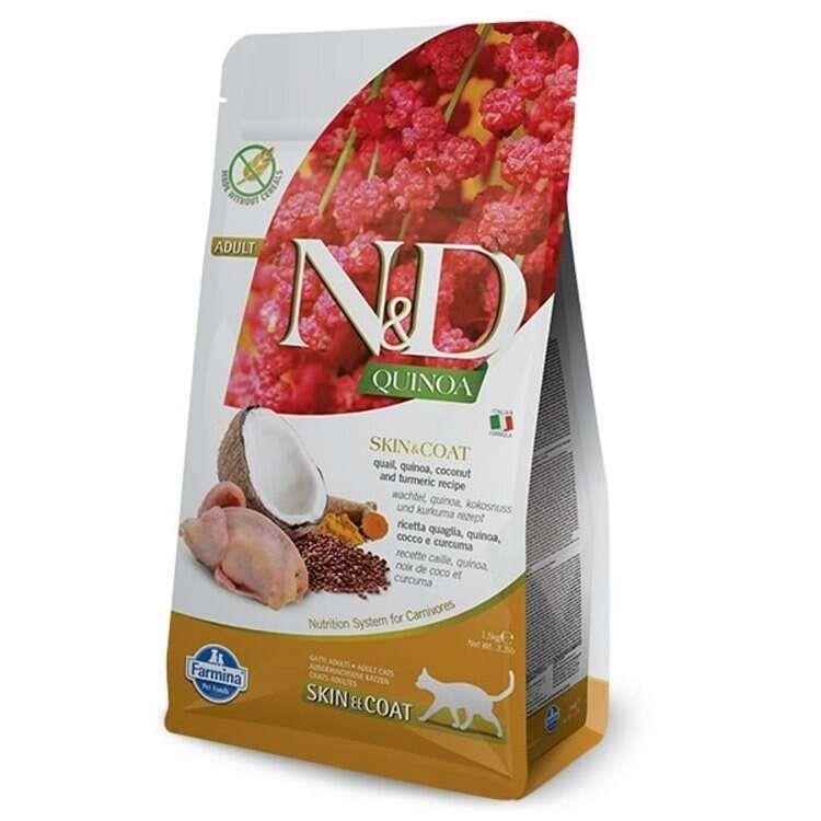 ND Quinoa Skin&Coat Bıldırcın Kinoa Aromalı Deri Tüy Sağlığı Kedi Maması 1,5 Kg