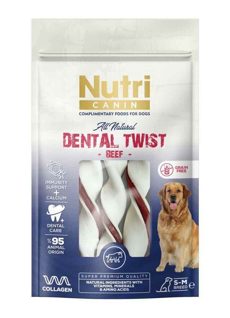 Nutri Canin Dental Twist Biftekli Diş Sağlığı Köpek Ödülü 80 Gr