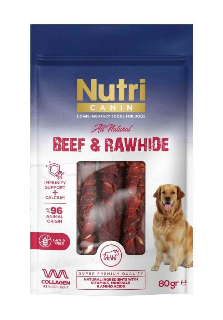 Nutri Canin Rawhide Dana Eti Sarılı Kemik Köpek Ödülü 80 Gr