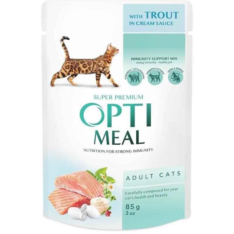 Optimeal Alabalıklı Krema Soslu Yetişkin Kedi Konservesi 85 gr