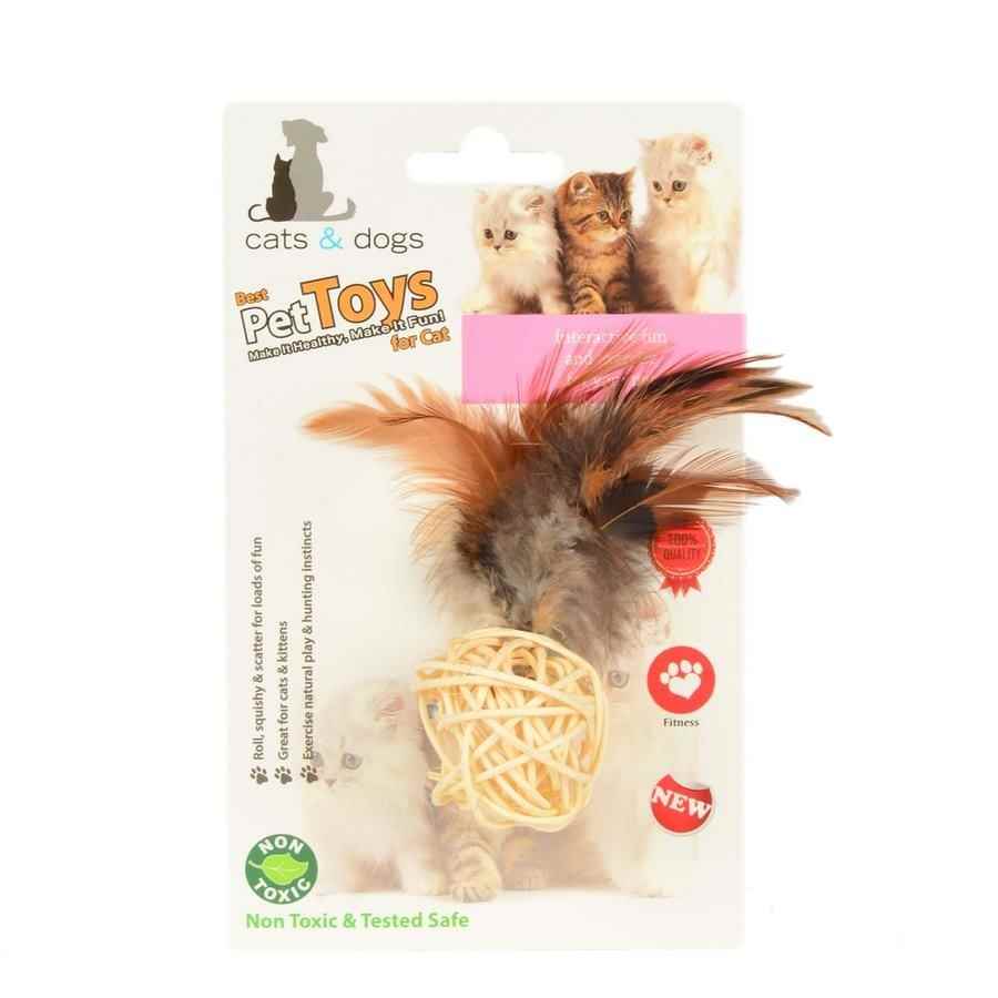 Pet Toys Tüylü Hasır Top Kedi Oyuncağı