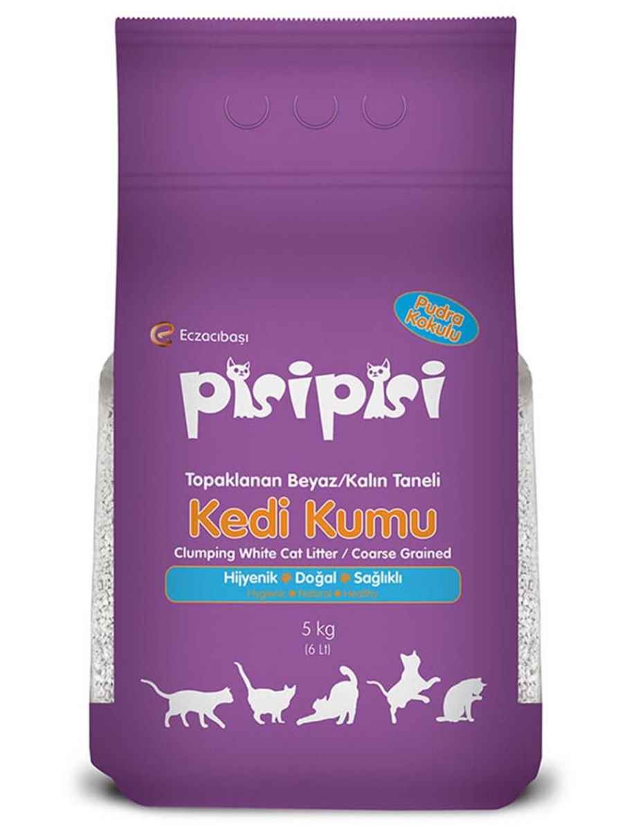 Pisi pisi Pudra Kokulu Kalın Taneli Kedi Kumu 10 Kg