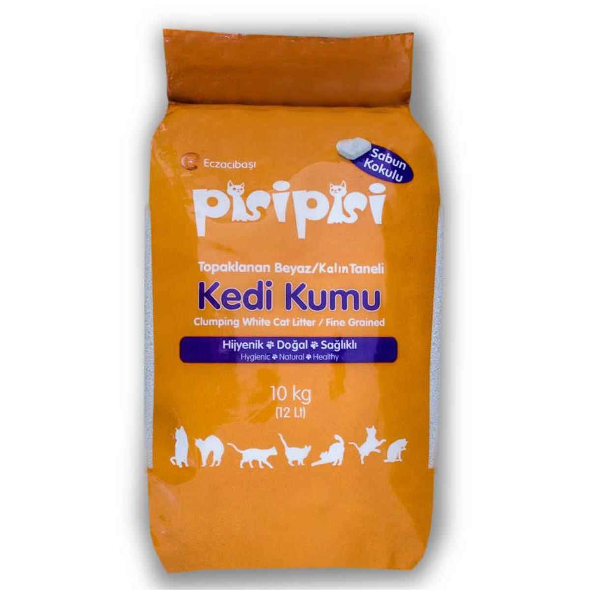 Pisi pisi Sabun Kokulu Kalın Taneli Kedi Kumu 10 Kg