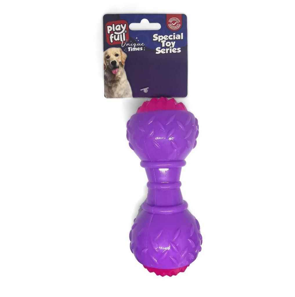 Playfull Dumbell Şeklinde Işıklı ve Öten Plastik Köpek Oyuncağı 5x15 Cm