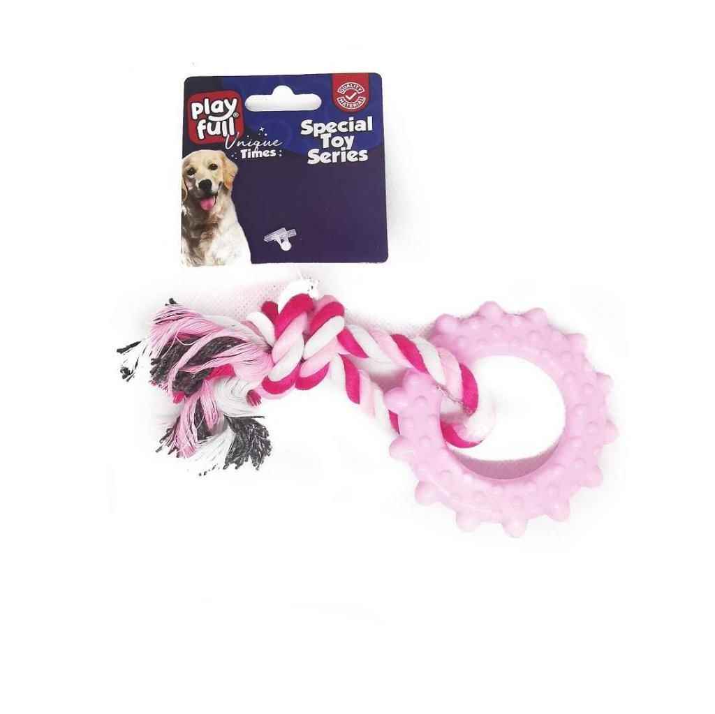 Playfull Halka Şeklinde İpli Köpek Diş Kaşıma Oyuncağı 18 Cm