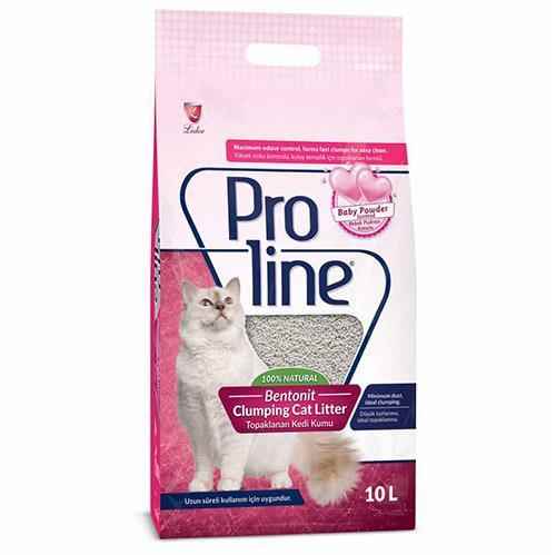 Proline Doğal Topaklanan Baby Powder Kokulu Kedi Kumu 10 Lt