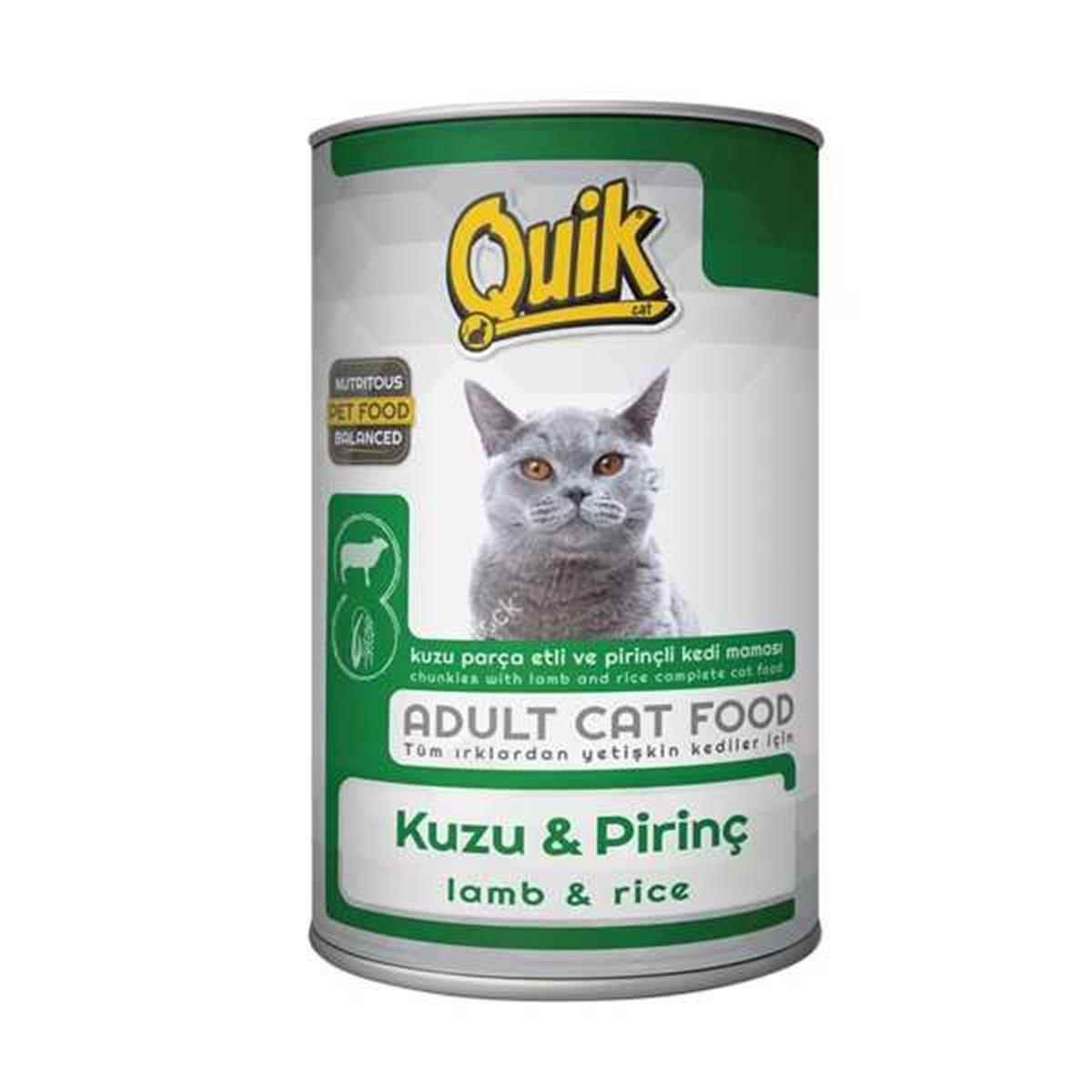 Quik Kuzu Etli Pirinçli Kedi Konservesi 415 GR