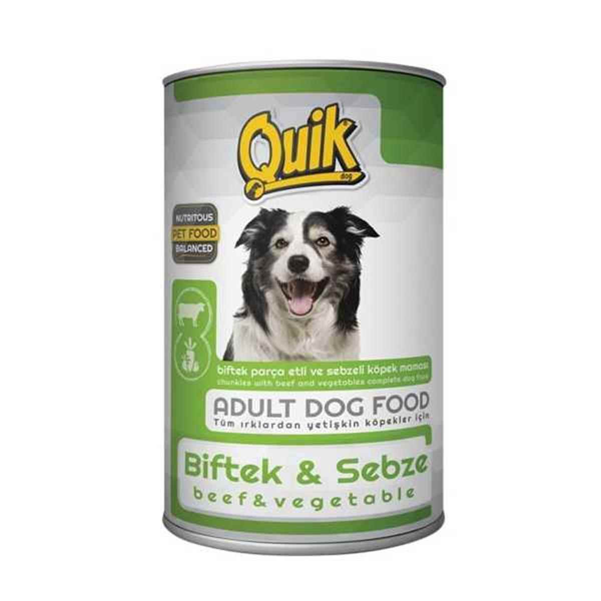 Quik Biftekli ve Sebzeli Köpek Konservesi 415 Gr