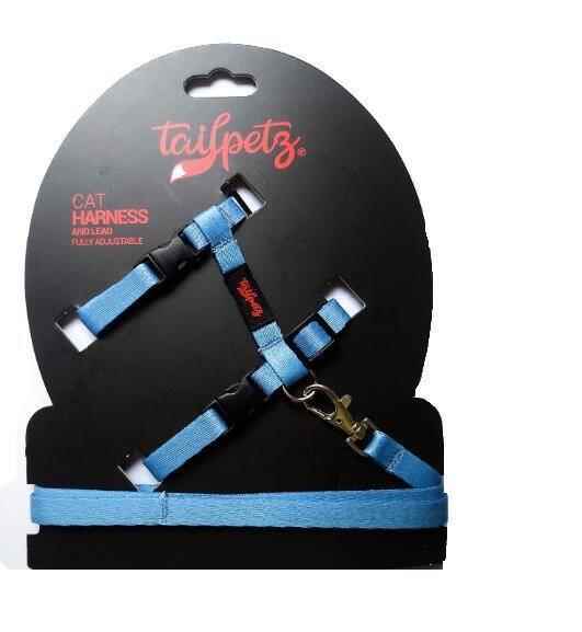 Tailpetz Cat Harness Kedi Göğüs Tasması MAVİ