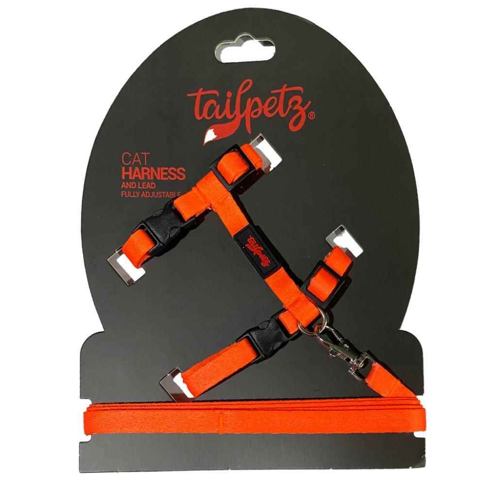 Tailpetz Cat Harness Kedi Göğüs Tasması TURUNCU