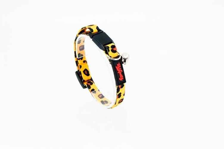 Tailpetz Easy & Safety Lock Çıngıraklı Ayarlanabilir Kedi Boyun Tasması LEOPARD